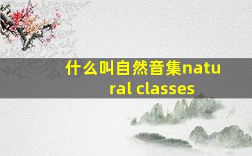 什么叫自然音集natural classes